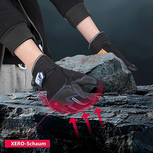 Miniatura 6 de Guantes de trabajo Mecánico de cuero Guante de construcción de trabajo para pantalla táctil