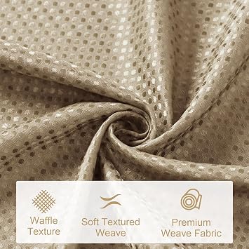 3 in 1 Light Brown Shower Curtain Set with PEVA Liner & 12 Hooks, 72 x 72