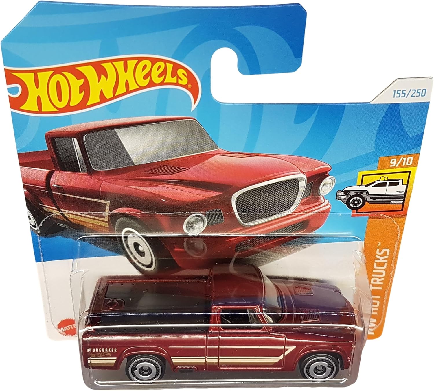 Hot Wheels 63 Studebaker Champ Red HW Hot Trucks 9/10 1:64 Die-Cast