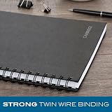 Cambridge Limited Business Notebook, Legal Ruled Paper, 8-1/4" x 11", 96 Sheets, Hardcover, Pockets, Wirebound, Black (06100) – view 7