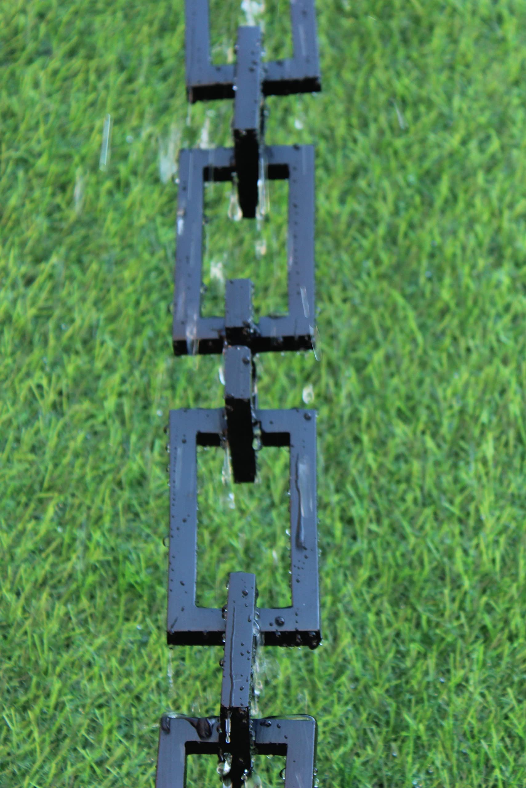 KAM Home Aluminium Art Ware Rectangle with Square Rain Chain with Installation Kit (10 FT, Brown)