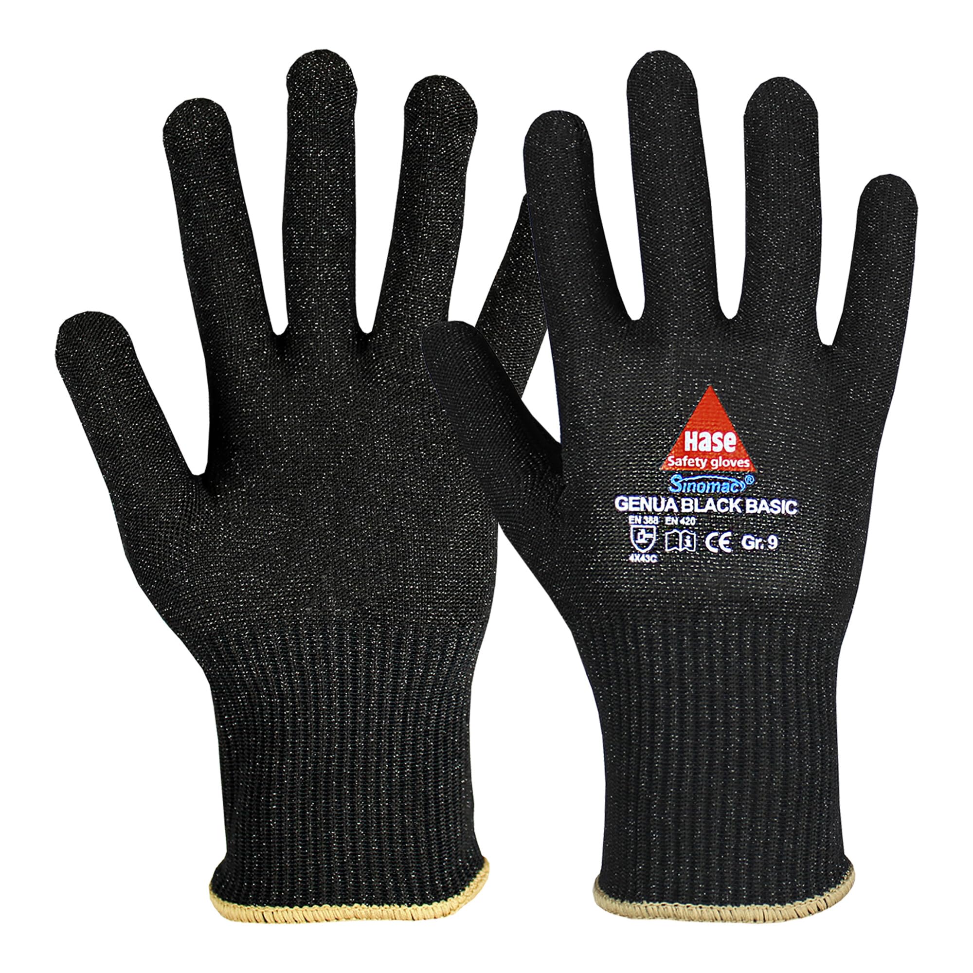 Hase Genua Black Basic Schnittschutzaus Sinomac Hybridgarn GENUA BLACK BASIC Schnittschutzaus Sinomac Hybridgarn Größe 11 10 Stk