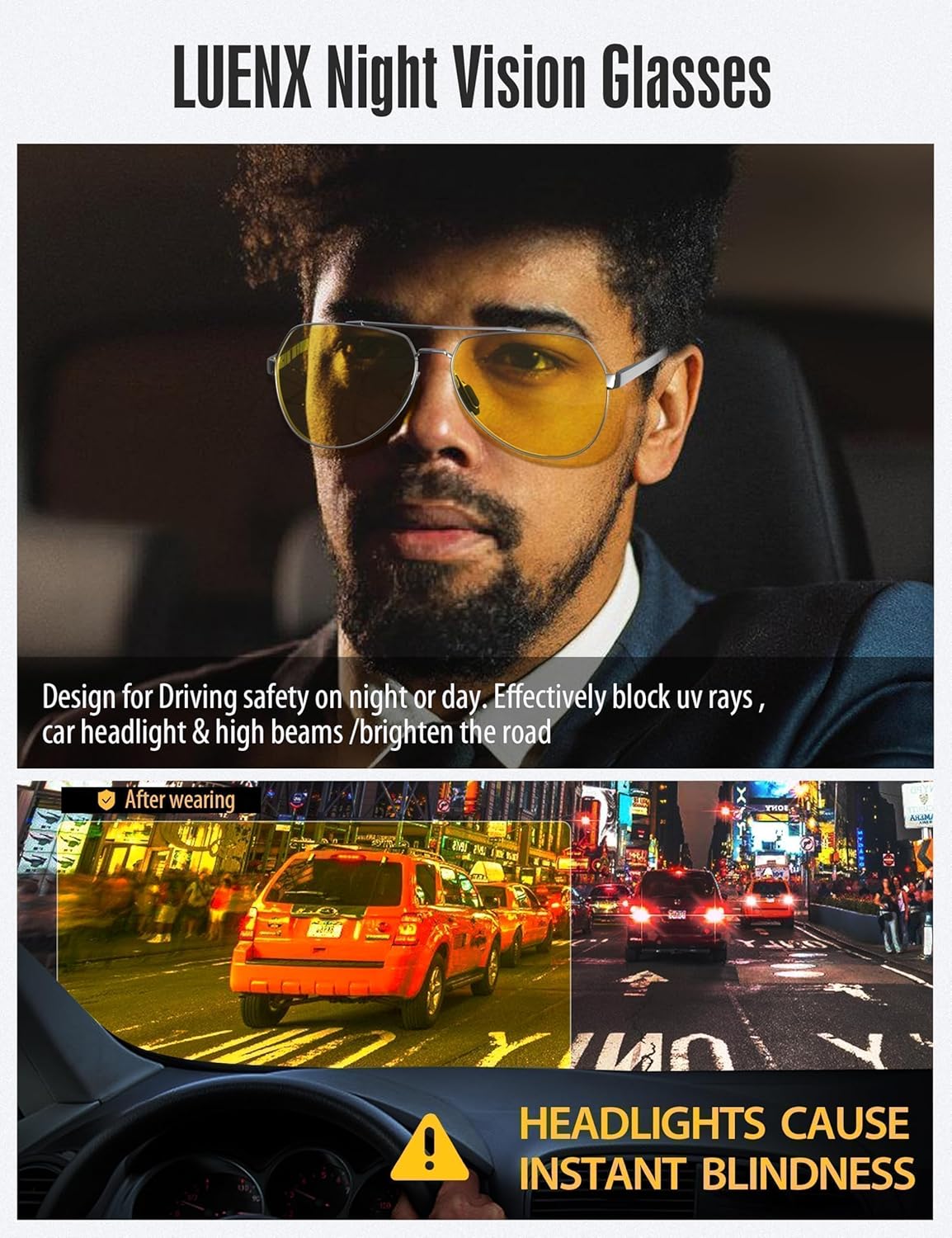 LUENX Aviator Sunglasses for Men Women Polarized New Shades Large Metal Frame - UV 400 Protection - Image 3