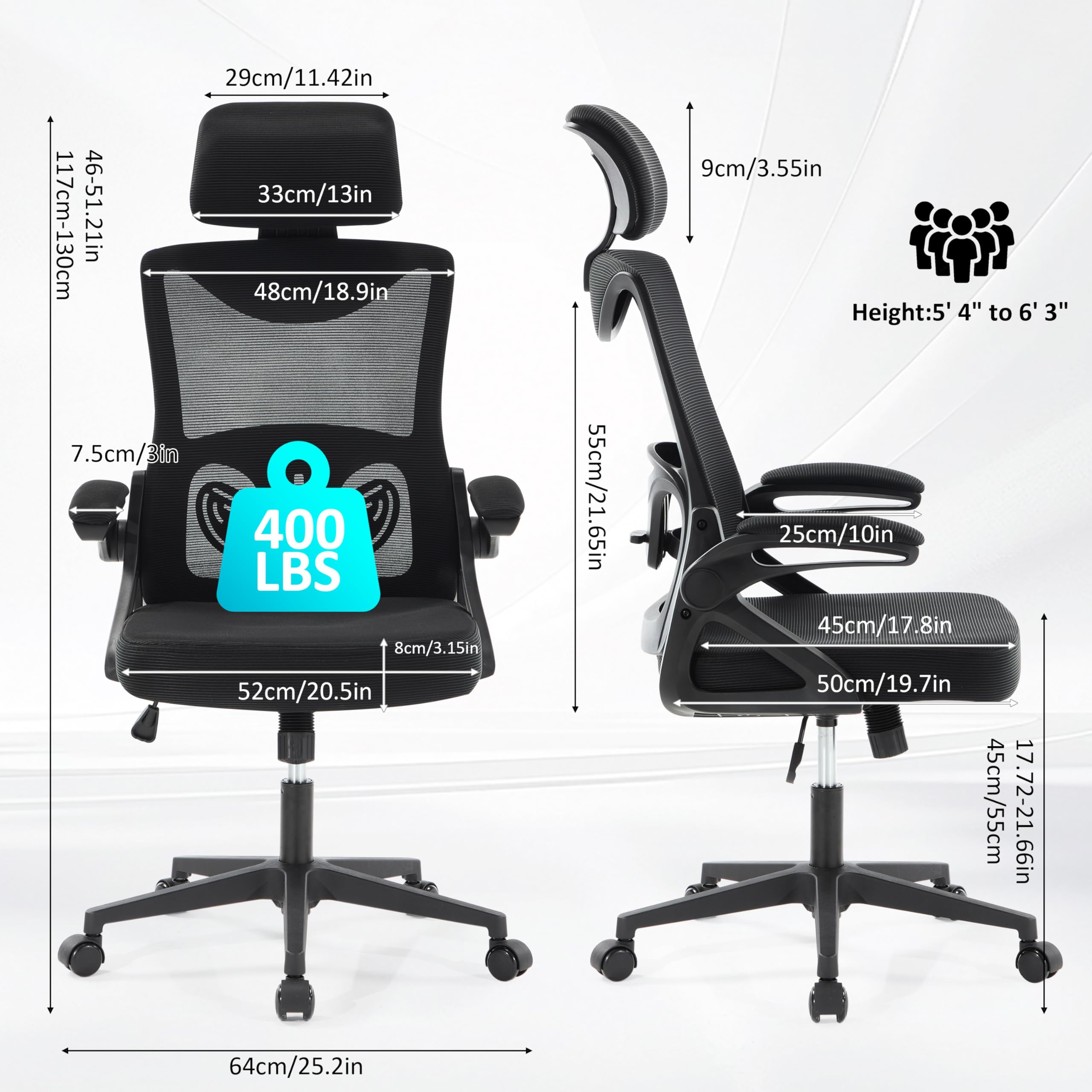 Fizzin Bürostuhl Mit Fußstütze – Ergonomischer Gaming Stuhl Mit Taschenfeder-Lendenstütze