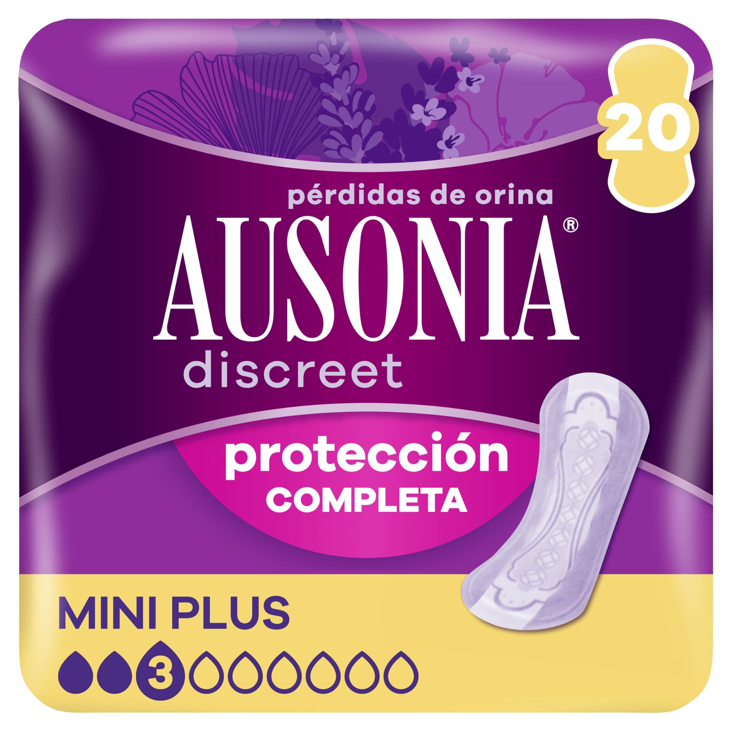Ausonia Discreet Compresas Mini Plus, Pack de 160, Para Pérdidas De Orina Para Mujer, Protección Completa*, Discreción Increíble