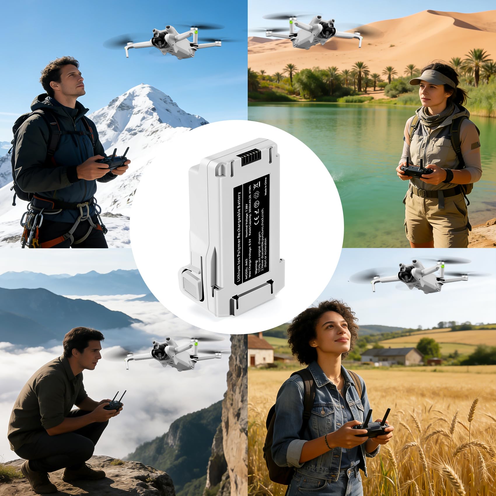 batería de Vuelo Inteligente para la Serie Mini 4 Pro Paquete de 1 Unidad 3850 mAh Capacidad Mejorada Que Ofrece 47 Minutos de autonomía Batería de Repuesto para Drones dji Mini 3/3 Pro/4 Pro