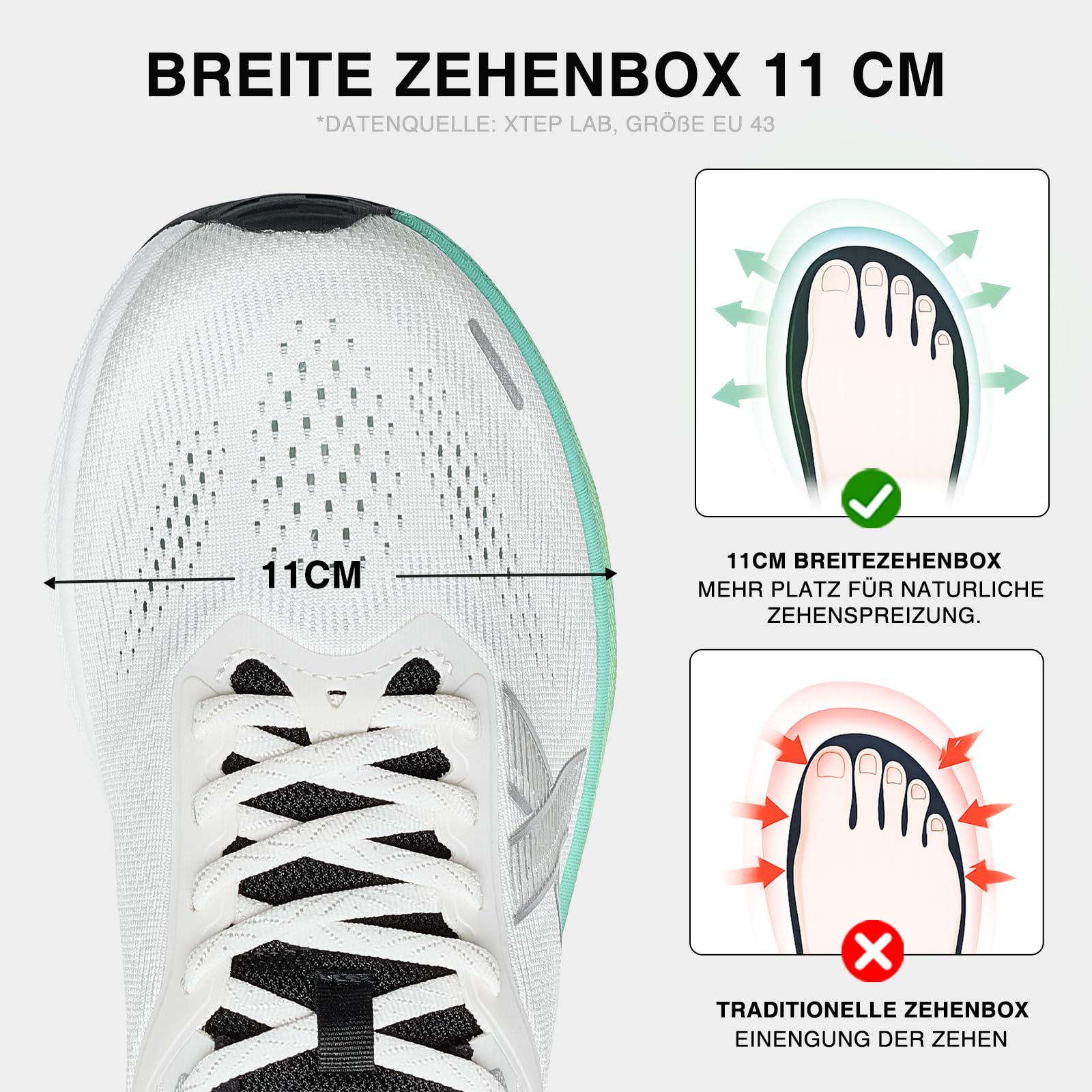 XTEP Zapatillas de correr para hombre extraanchas, zapatillas de correr para hombre, extraanchas, pies anchos, zapatos de correr, amortiguados, transpirables, fitness, gimnasio, zapatillas deportivas