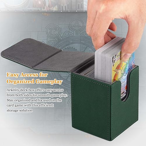 Miniatura 5 de Caja de cartas de almacenamiento MTG de más de 110 unidades, con funda para tarjetas, fundas coleccionables para Magic Commander y más (paquete de 4)