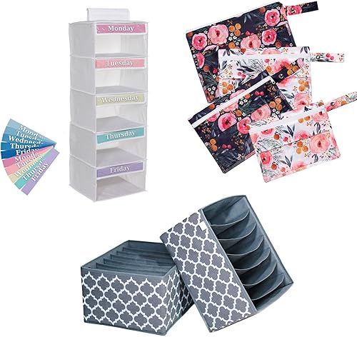 Three Sweet Peas Co Organizador de armario, bolsa de pañales y organizador de jeans