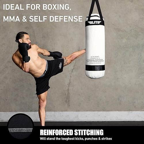 Miniatura 2 de Saco de boxeo de lona MMA Muay Thai Kickboxing Training Boxing Saco de boxeo con cadenas - SIN RELLENAR