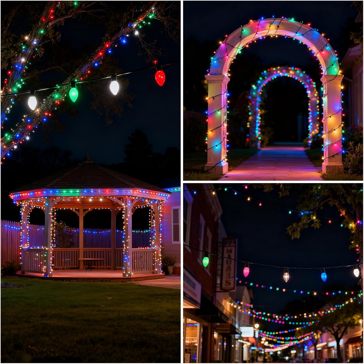 C9 グリーンLED電球、交換用クリスマスライトファセット2-SMD E12ソケット- 500個パック 25個パック C9白熱電球 飛散防止調光機能付き C9/E17ベースソケット C9交換用電球 クリスマスストリングライト クリスマス