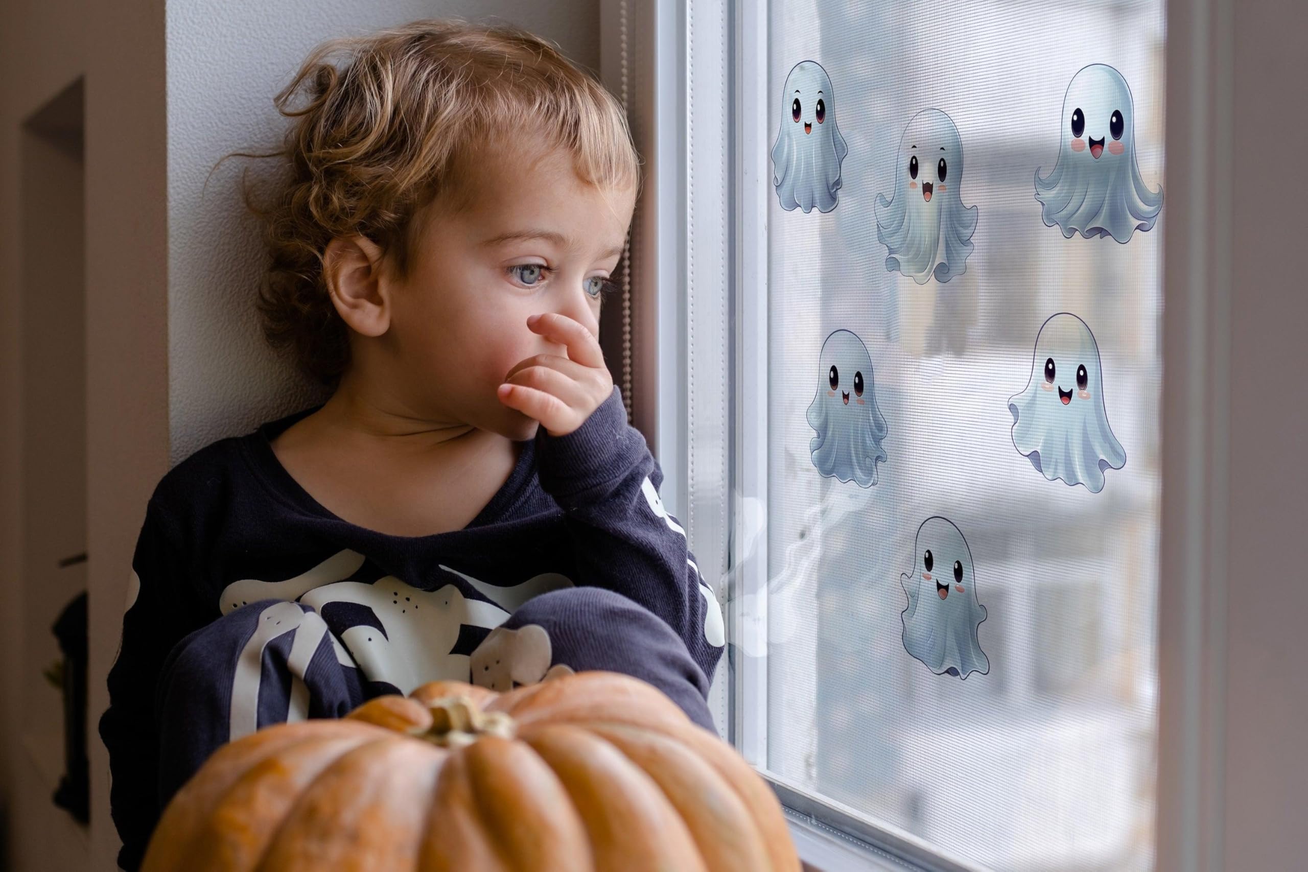 12 x zestaw naklejek na okno z matowym duchem - wytrawione Halloween urocze dekoracje kalkomanie 12