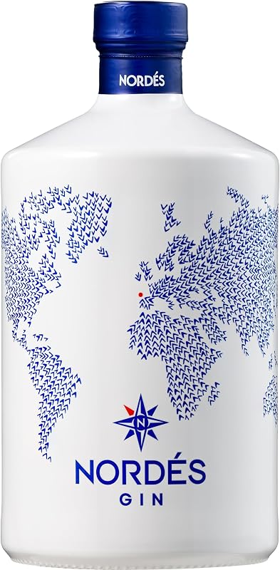 Nordés Gin Premium | Elaborato con una Porzione di Alcol Etilico e 6 Botanicals Galiziani. Sapore Fresco, Morbido e Aromatico. Graduazione 40º - Bottiglia 700 ml