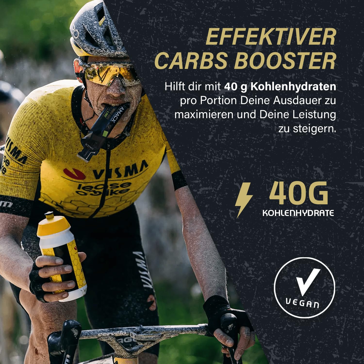 AMACX Turbo Energy Gel für Ausdauersportler, 12 x 60ml, 200mg Natrium, 40g Carbs, schnell absorbierbares Sport Gel, Elektrolyte Energiegel mit Kohlenhydratverhältnis 1:0.8 – Cola Limette