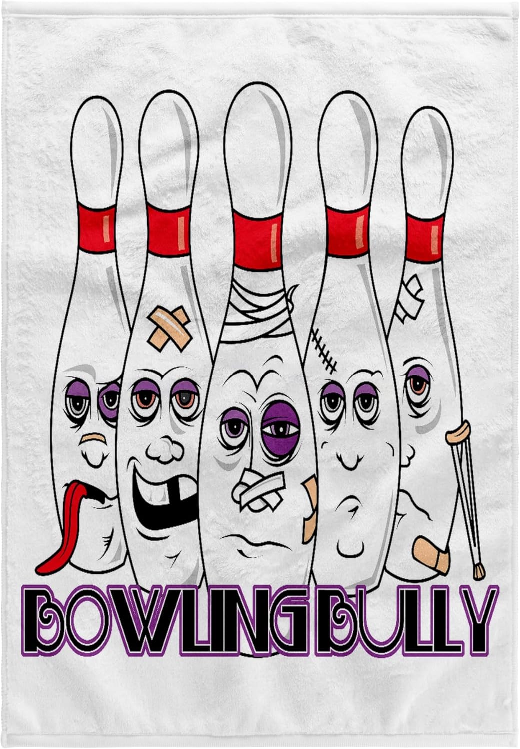 3dRose Funny Bowling Bully Beat Up Pins Sports Design 22x30 Bath Hand Pool Towel