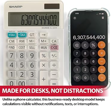 Sharp EL-334WB Business Calculator, White 4.0