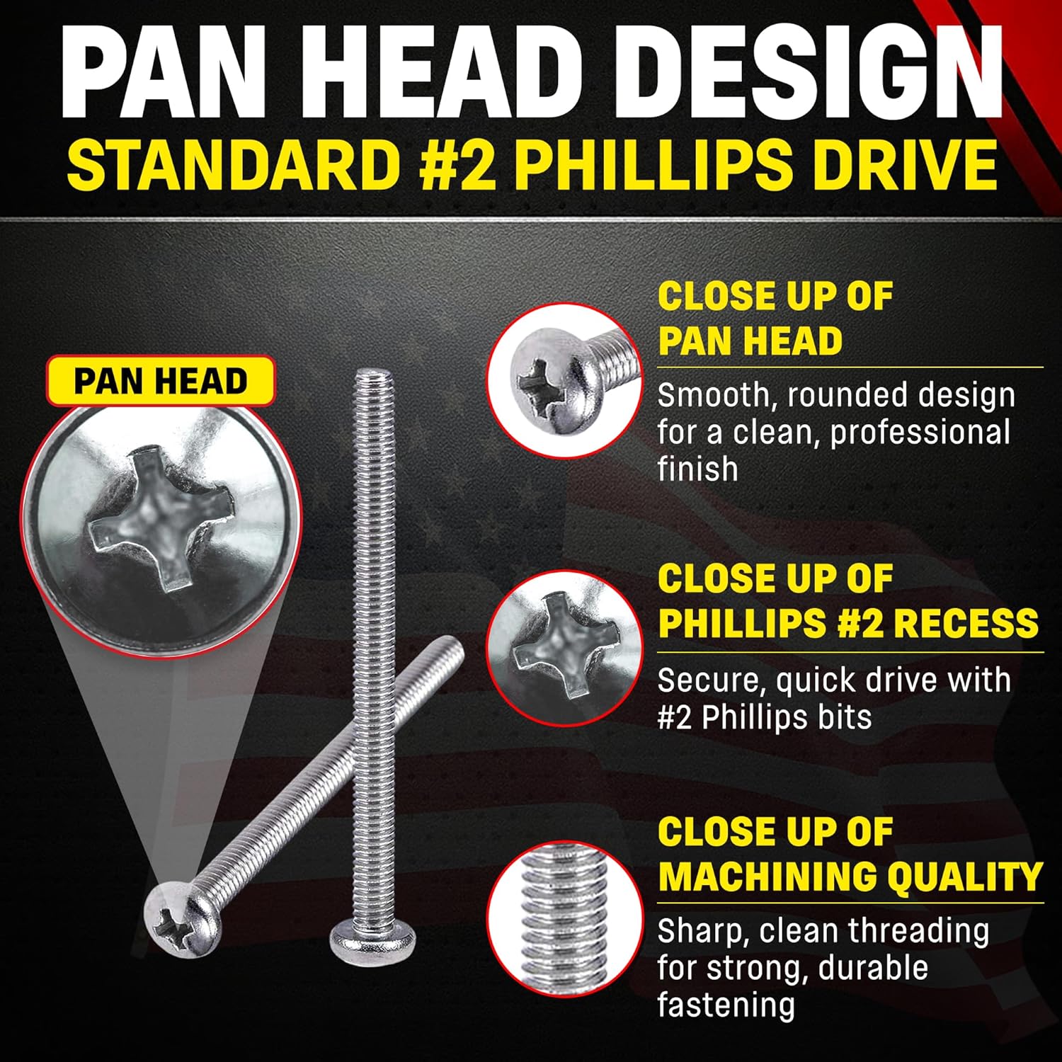 Chenango Supply Stainless 8-32 x 2-1/2 Pan Head Machine Screws – 18-8 Stainless Steel, Full Thread, Phillips Drive, Machine Thread, 100 Pieces (8-32 x 2-1/2)