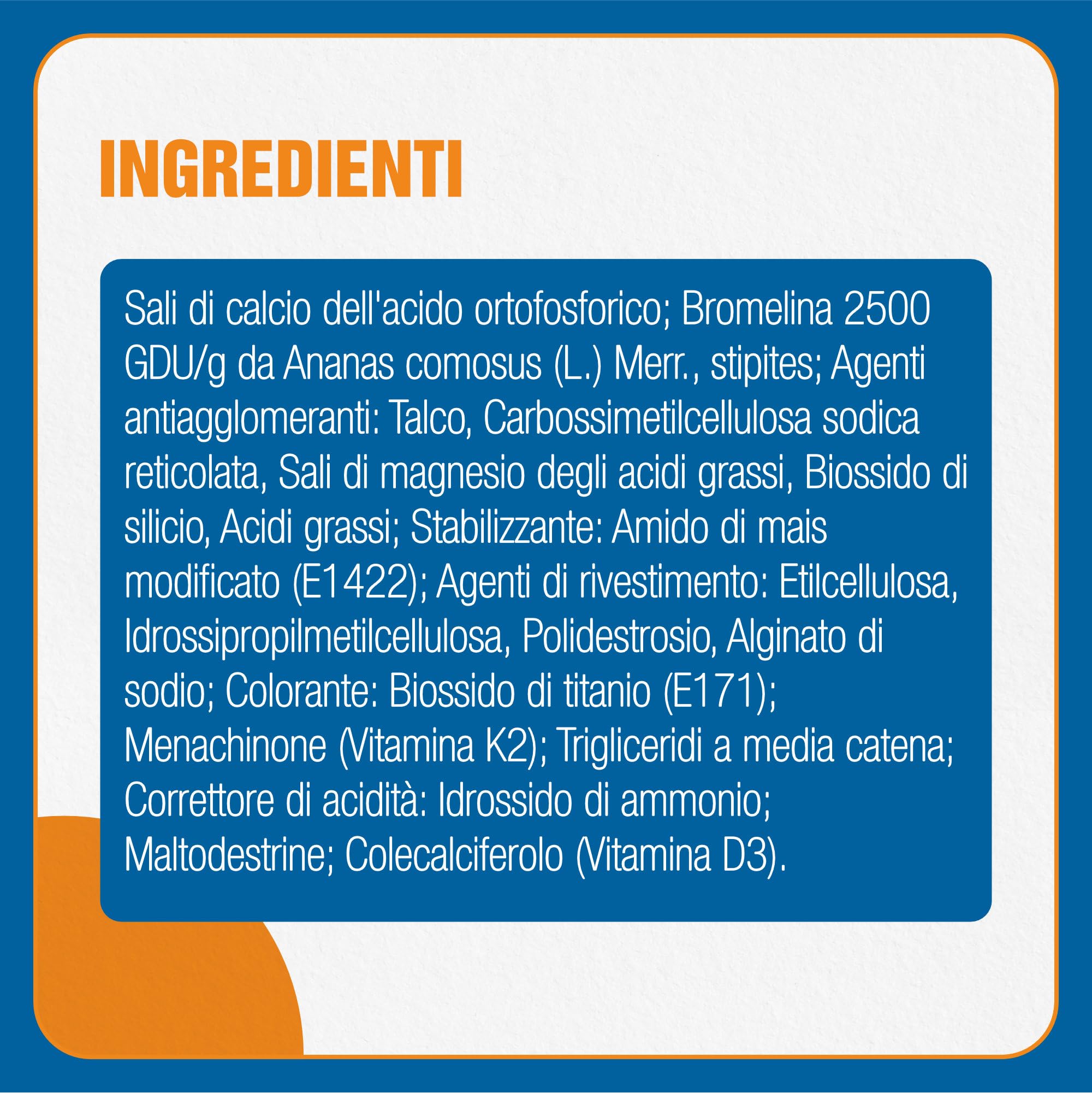 Fortilase Orto, 20 Compresse, Integratore Alimentare di Bromelina, Vitamina D3, Vitamina K2 e Calcio, Supporta il Sistema Osseo e Articolare