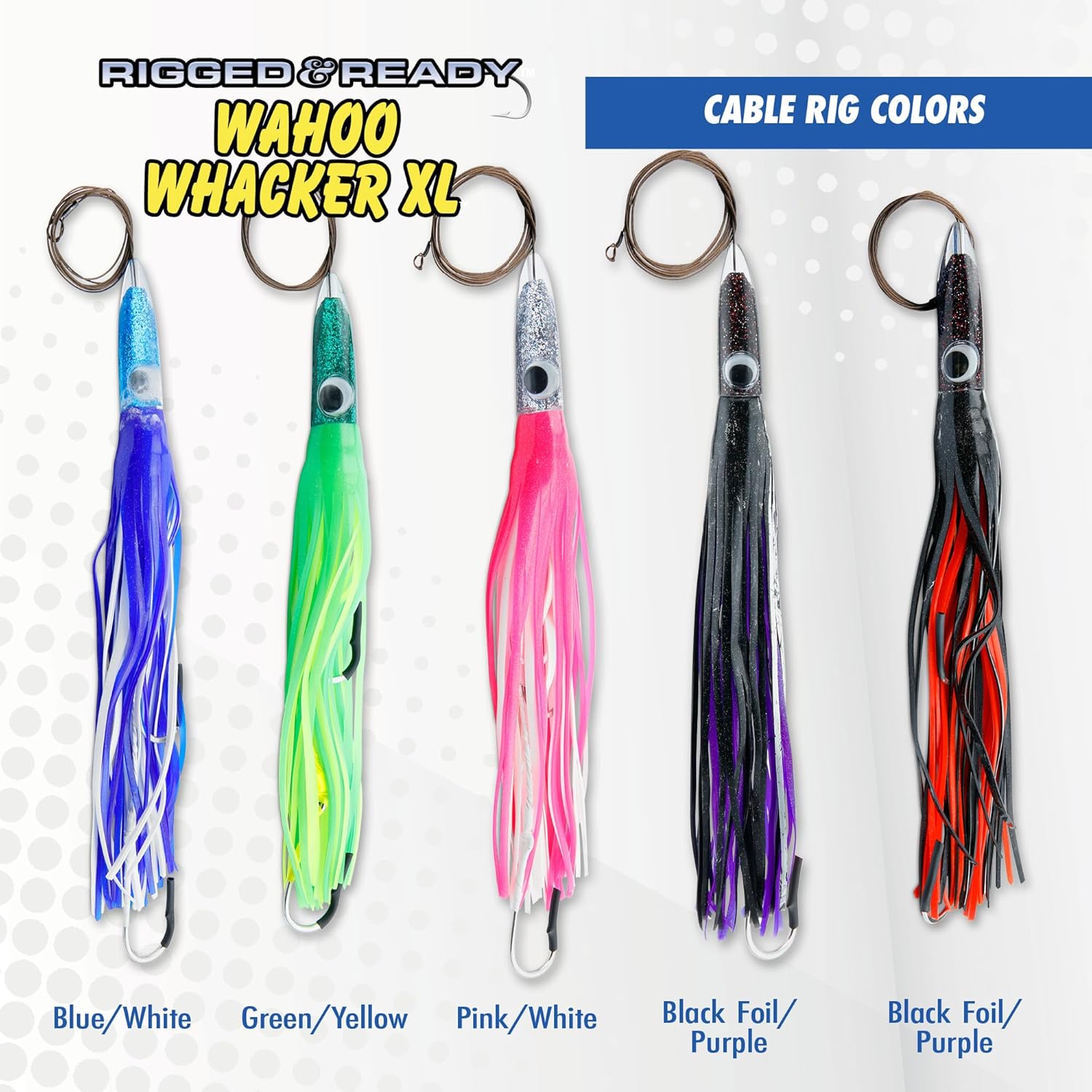 C&H Lures Wahoo Whacker XL 16” High-Speed Rigged & Ready Heavy Duty Saltwater Fishing Lures – 11 oz Missile-Shaped Head, Trolling Lure for Wahoo, Tuna & Mahi Mahi – Runs Deep at Speeds Up to 20 Knots