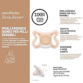 Suavinex Zero Zero Silicone Baby Pacifier w/SX Pro Physiological Pacifier Nipple (-2-2M), 2Pk, Medium