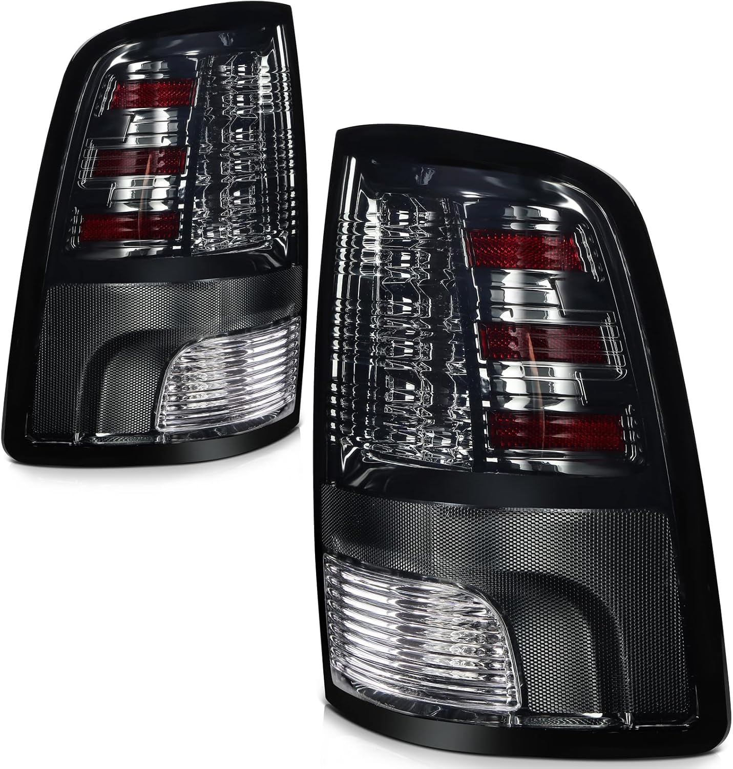 Taillight Assembly Fit with 2009-2018 for Dodge Ram 1500 2010-2018 for Dodge Ram 2500 3500 2019-2022 for Ram 1500 Classic Black Smoked Lens