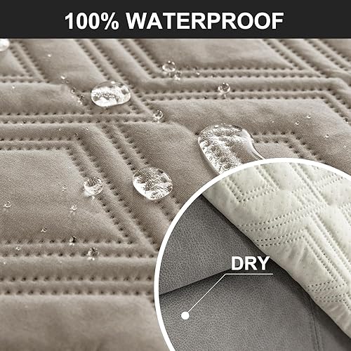 Miniatura 2 de Genina Waterproof Recliner Chair Covers with Arms Recliner Sofa Cover for Living Room, Reclining Chair with Pocket, Washable Sofa Chair Cover