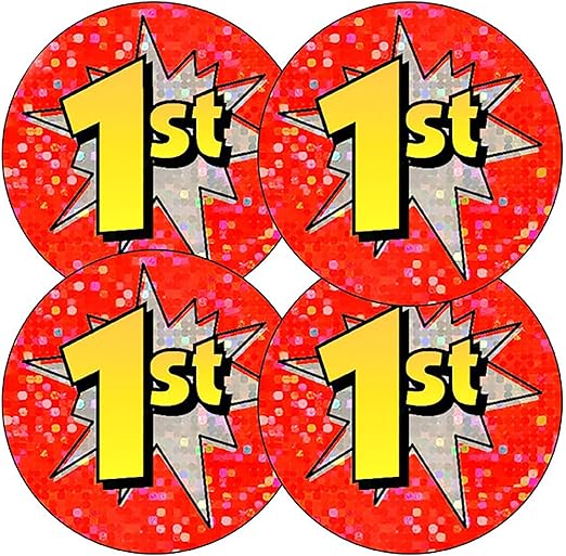175 Holographic Sparkly 1st Place Childrens Pupils Motivational Reward ...