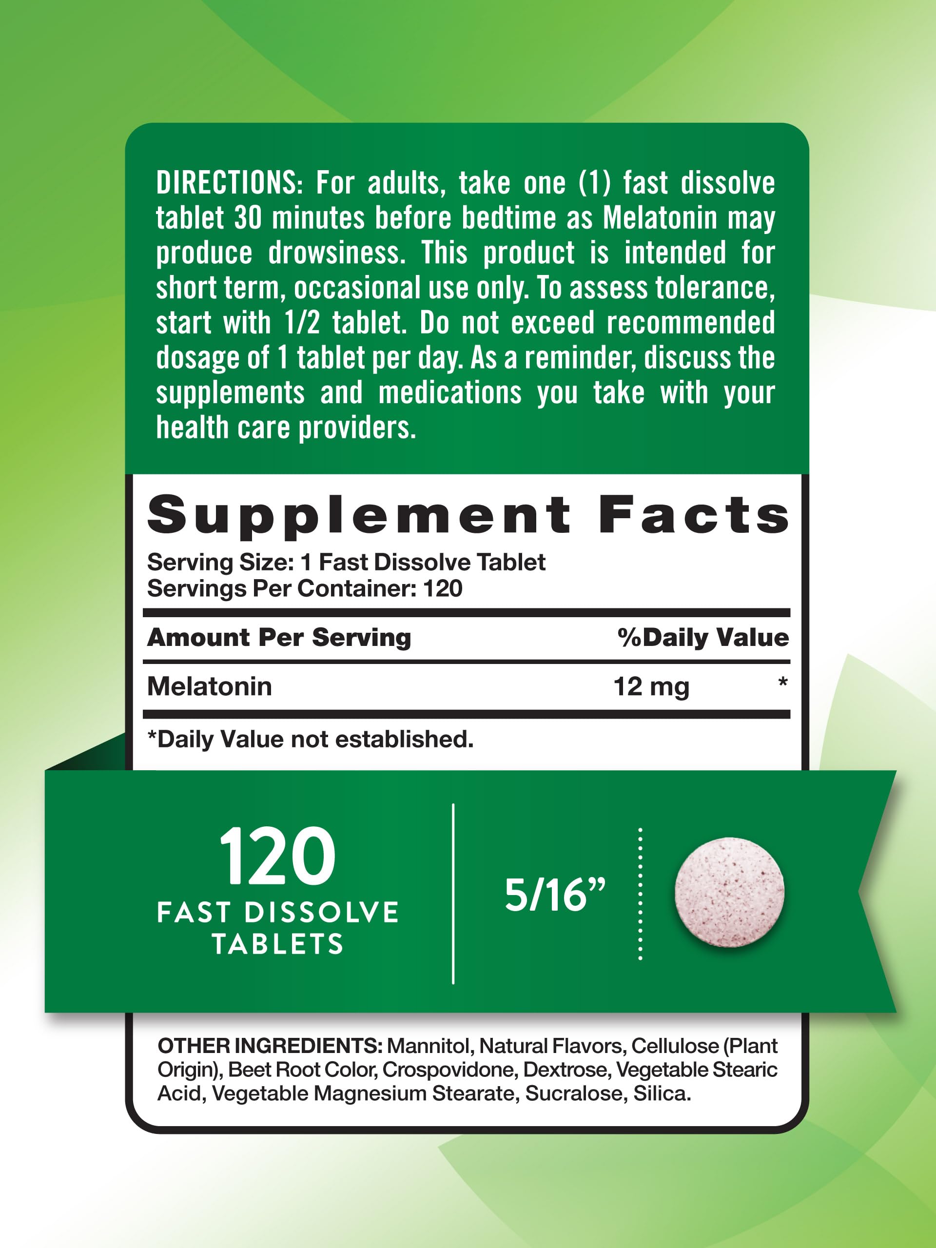 Nature's Truth, Melatonin 12mg, 120 Count — Amazon image 2