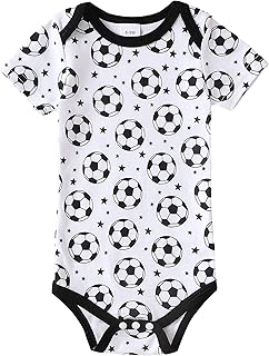 Newborn Baby Football Baseball Soccer Sport Themed Jersey Outfit Infant Bodysuit Interlock 195 Gsm 0-24 Months
