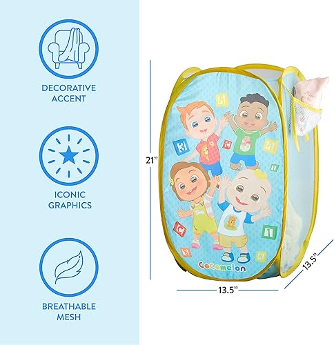 Miniatura 3 de Cocomelon - Cesta desplegable con asas de transporte duraderas, organizador de almacenamiento de ropa y habitación para niños, 21 pulgadas de alto x