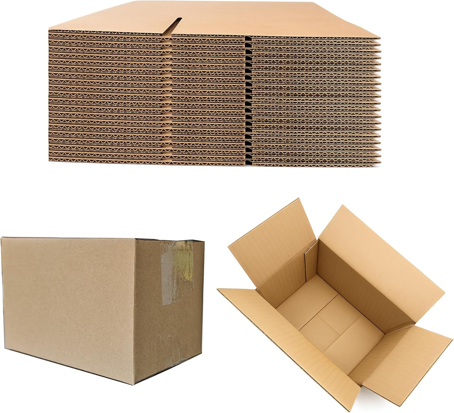 4x4x4 Inch Small Shipping Boxes 50 Pack, Snugglestone Brown Corrugated Cardboard Boxes for Small Business Mailing, Packaging, Kraft Cube Box Mailers