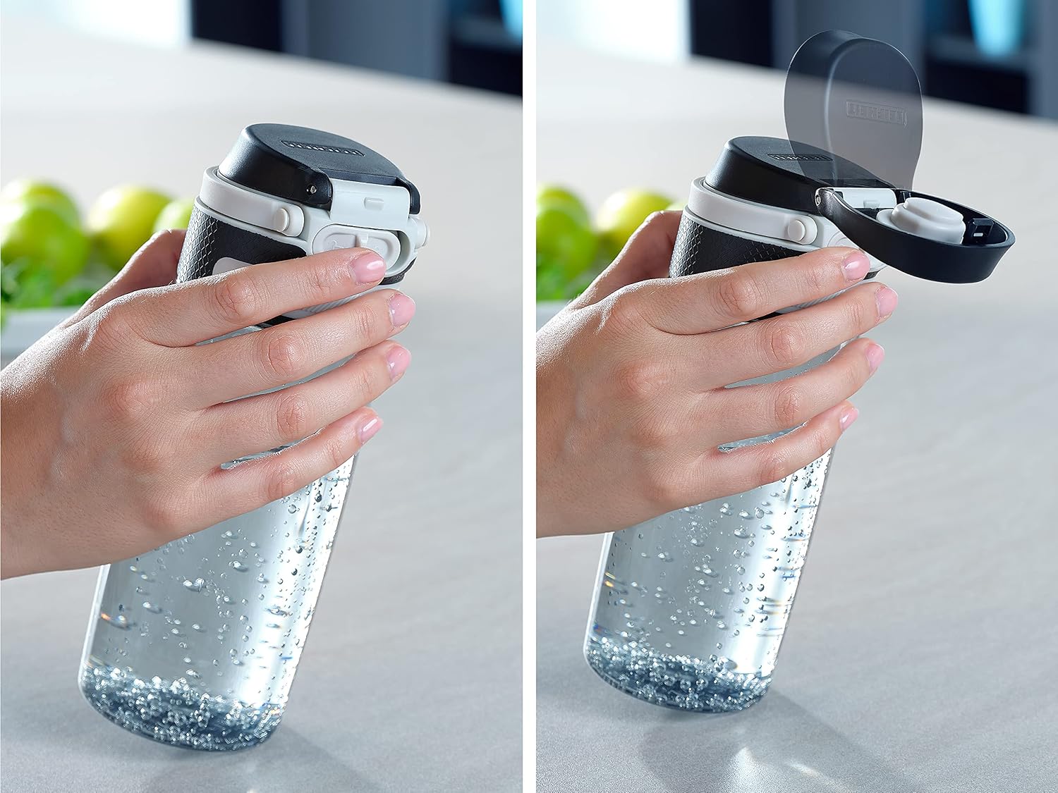 Leifheit Tritan Bottle Flip 550 ml, 100% Leak-Proof Sports Bottle, One Hand Opening - Image 4