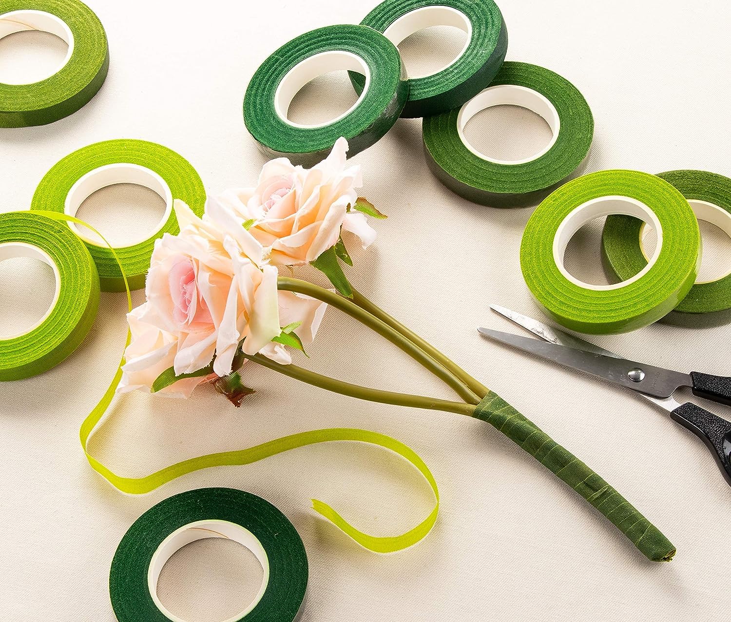 BAKERS 4U Floral Tape Set, 6 Pieces, Green Color,Tapes for Masking, Stenciling, Labeling 2