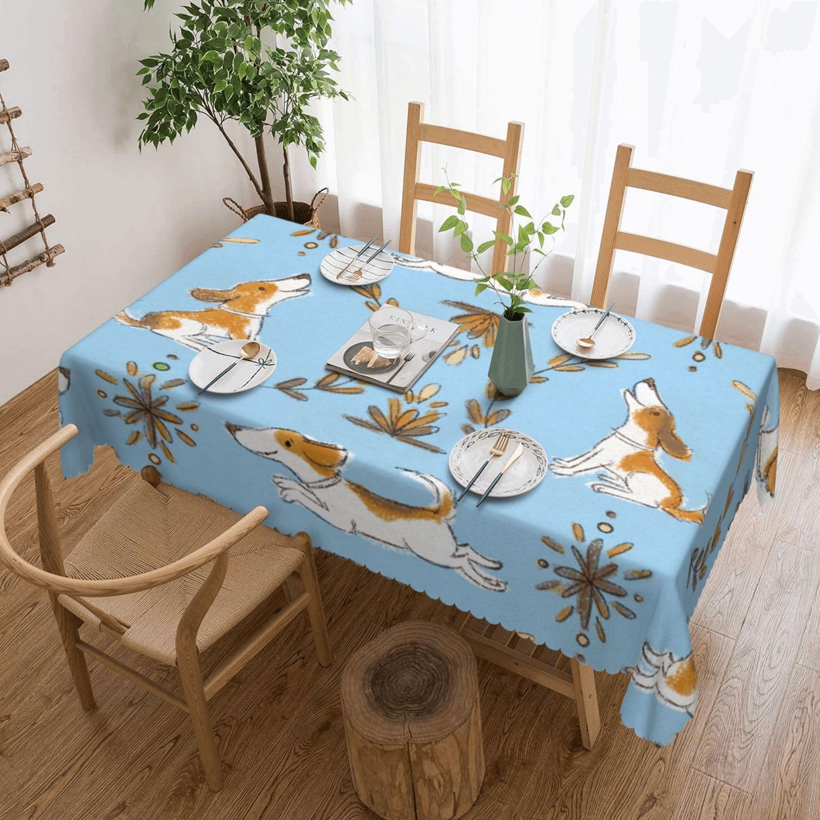 FANSU Nappe Rectangulaire, Cuisine 3D Chien Nappe De Table Imperméable Anti Tache Résistant Lavable Et Facile D?Entretien Nappe Pour Fête Restaurant Jardin Décoration (Chat,90x90cm