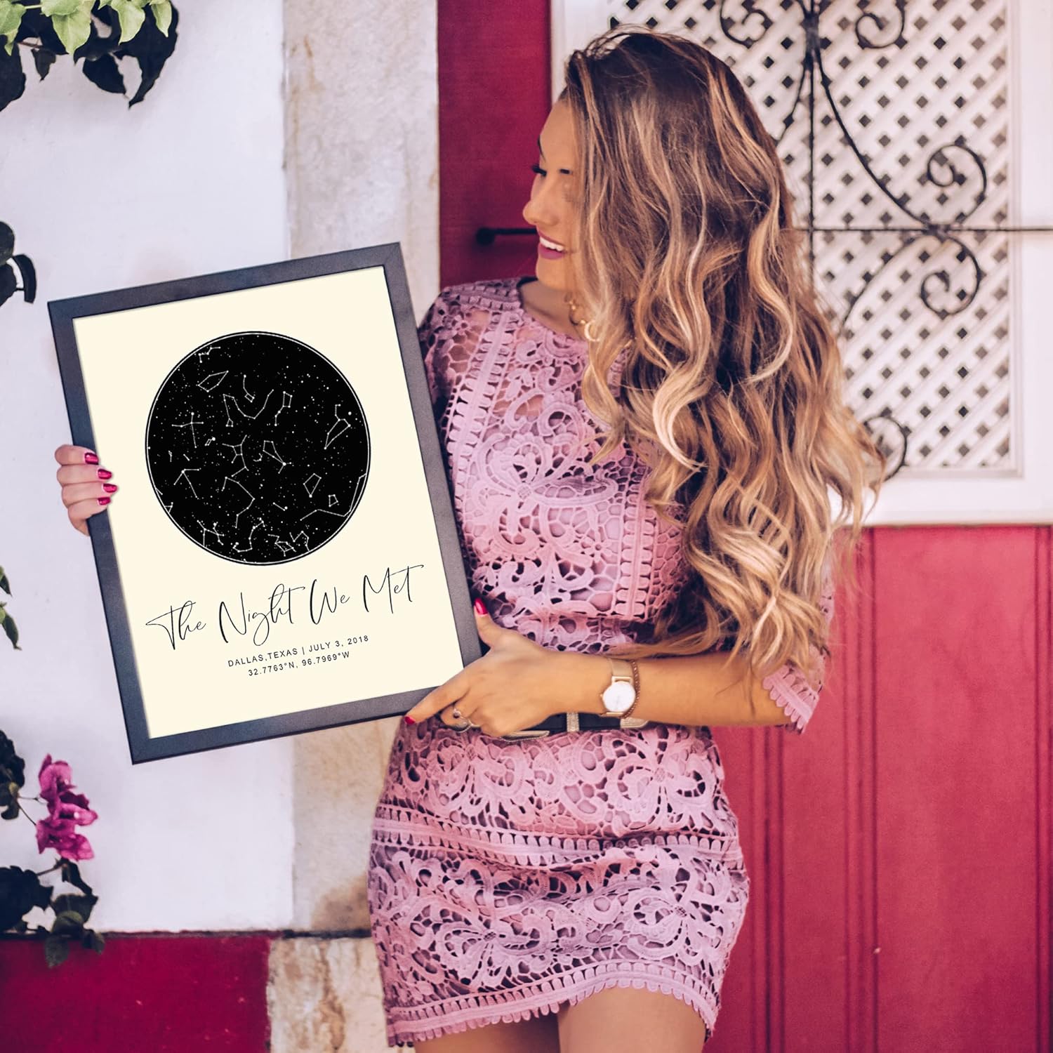 Personalized Star Map With Specific Dates & Place - Custom Constellation Map Print, Unframed- Special Occasion Star Chart Wall Art- Great Anniversary, Engagement, Wedding Romantic Gift (Cream) - Image 4