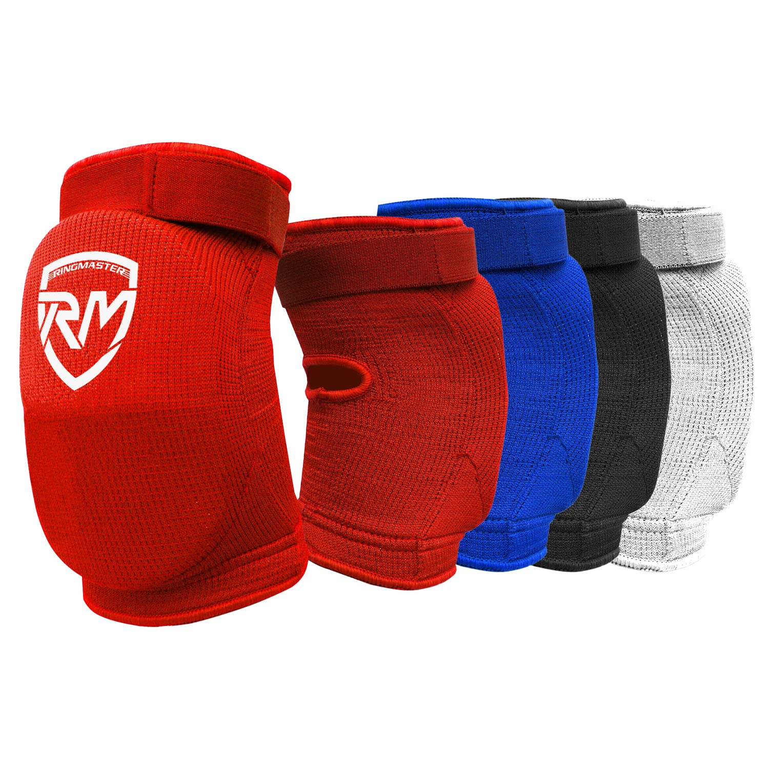 RingMaster Sports Kids Elasticated Elbow Pads Guard Martial Arts MMA Thai Boxing Wrestling Cycling Taekwondo (Red, Extra Small)