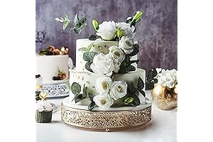 Efavormart 12" Round Lace Gold Metal Wedding Cake Stand