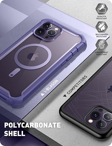 Miniatura 5 de i-Blason Funda para iPhone 14 Pro Max (2022) de 6.7 pulgadas compatible con Magsafe con protector de pantalla integrado, parte trasera transparente,