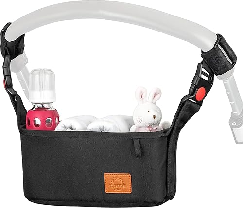 Bolsa organizadora universal para cochecito con correas antideslizantes para adaptarse a Nuna, UPPAbaby, Doona, Baby Jogger y cochecitos de mascotas
