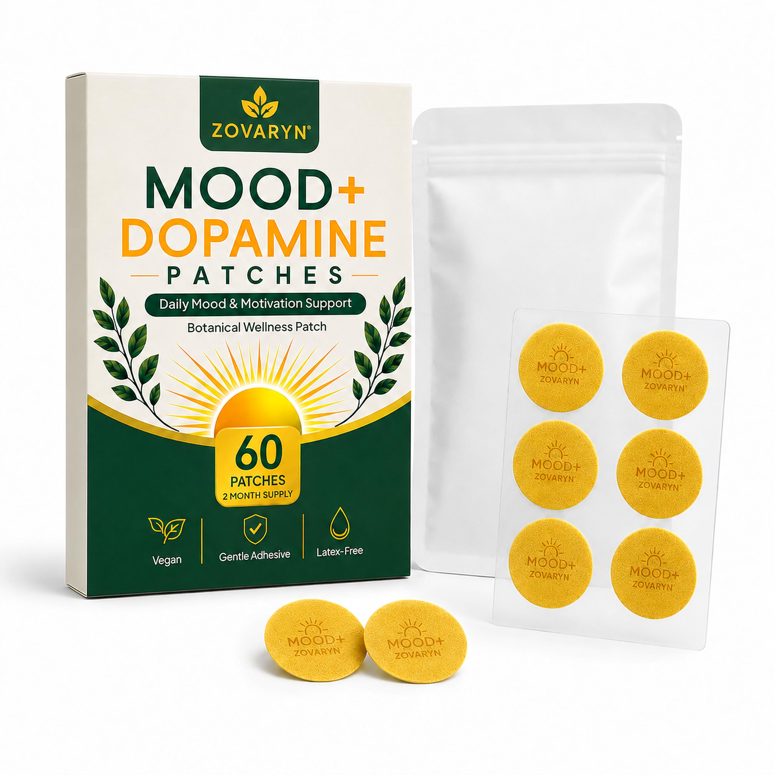 Dopamine Patches, Mood, Focus & Motivation Support, 60 Count 1 Count (Pack of 60)