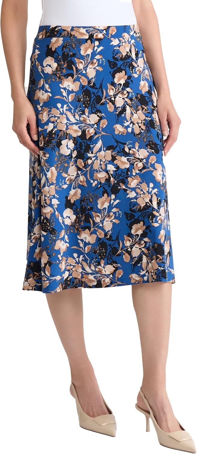 Kasper Women's Floral Print Pull on Knit Skirt - Image 3