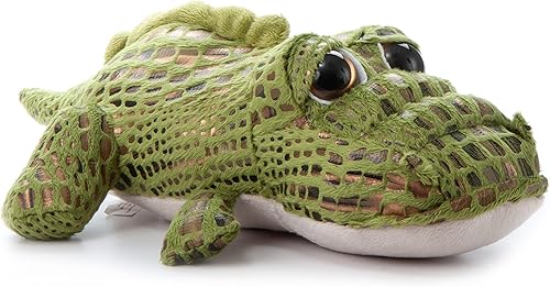 Miniatura 5 de The Petting Zoo Peluche de cocodrilo, regalos para niños, animales de zoológico de ojos brillantes, juguete de peluche de cocodrilo de 10 pulgadas