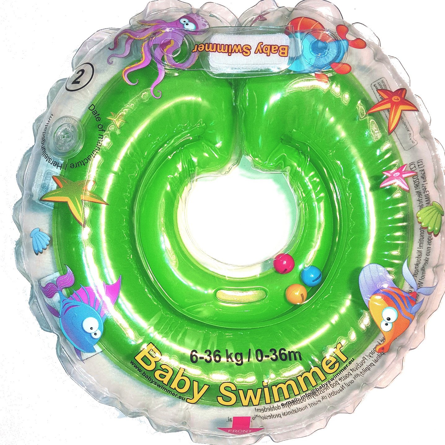 Baby Flotador Tüv GS Cuello Anillo de Natación (Talla 6 – 36 kg (0 – 36 Meses) Flotador para bebé de Natación Anillo de Baño Ayuda schwi mmtra Iner en Verde