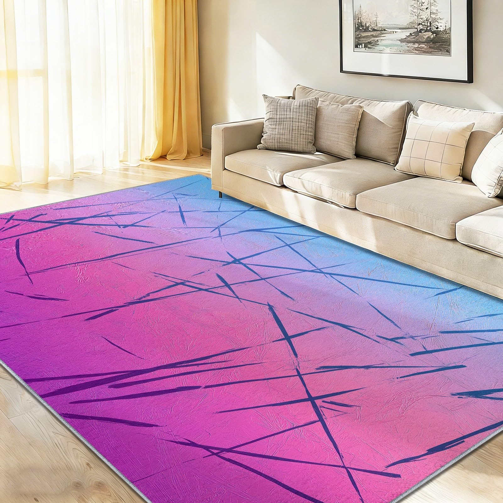 Tapis antidérapant bleu rose résout le problème des sols glissants