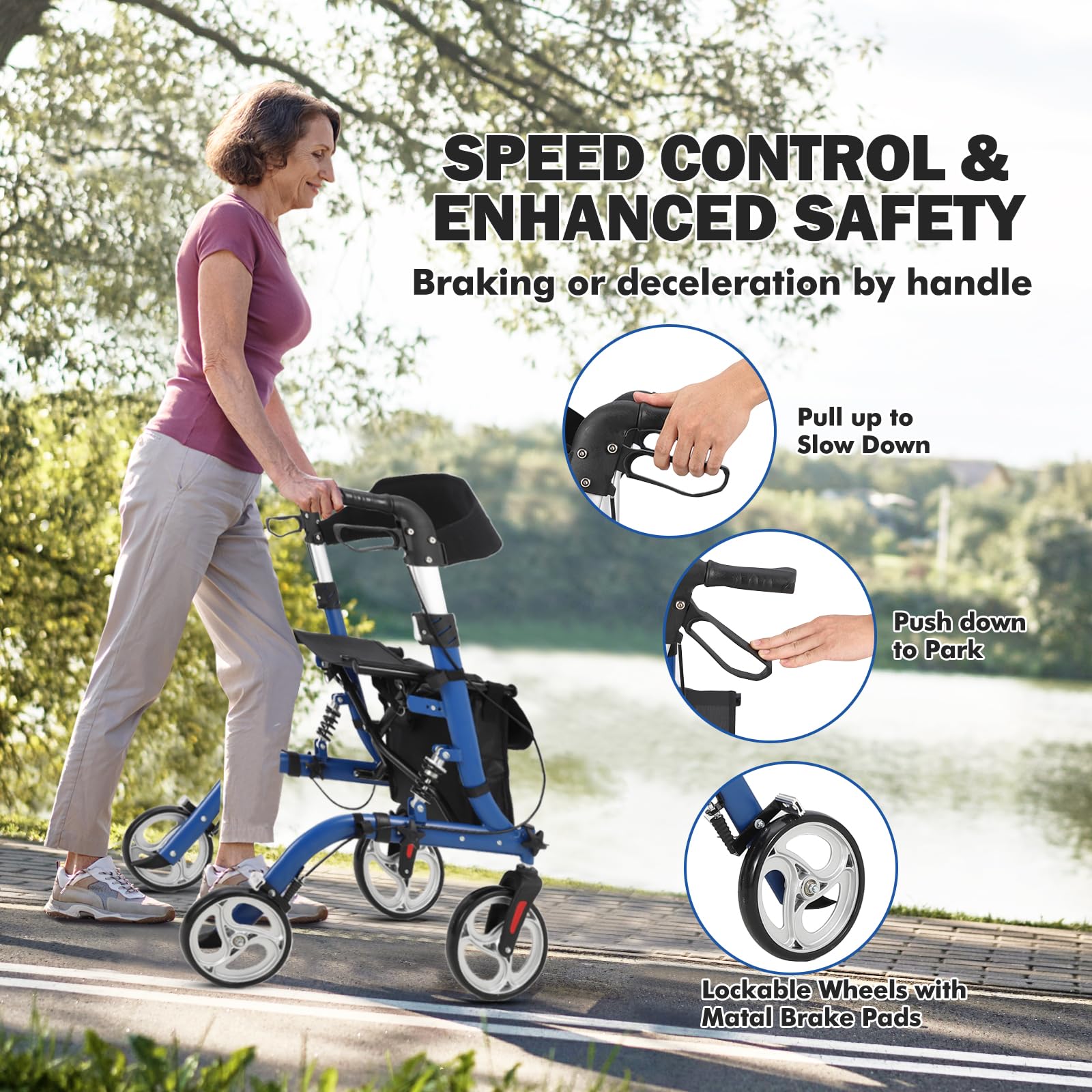 Andador infantil 2 en 1 - Bicicleta para niños ligera y plegable - Asiento cómodo, respaldo, altura ajustable - Ruedas de goma 12", freno de seguridad, absorción de impactos, capacidad