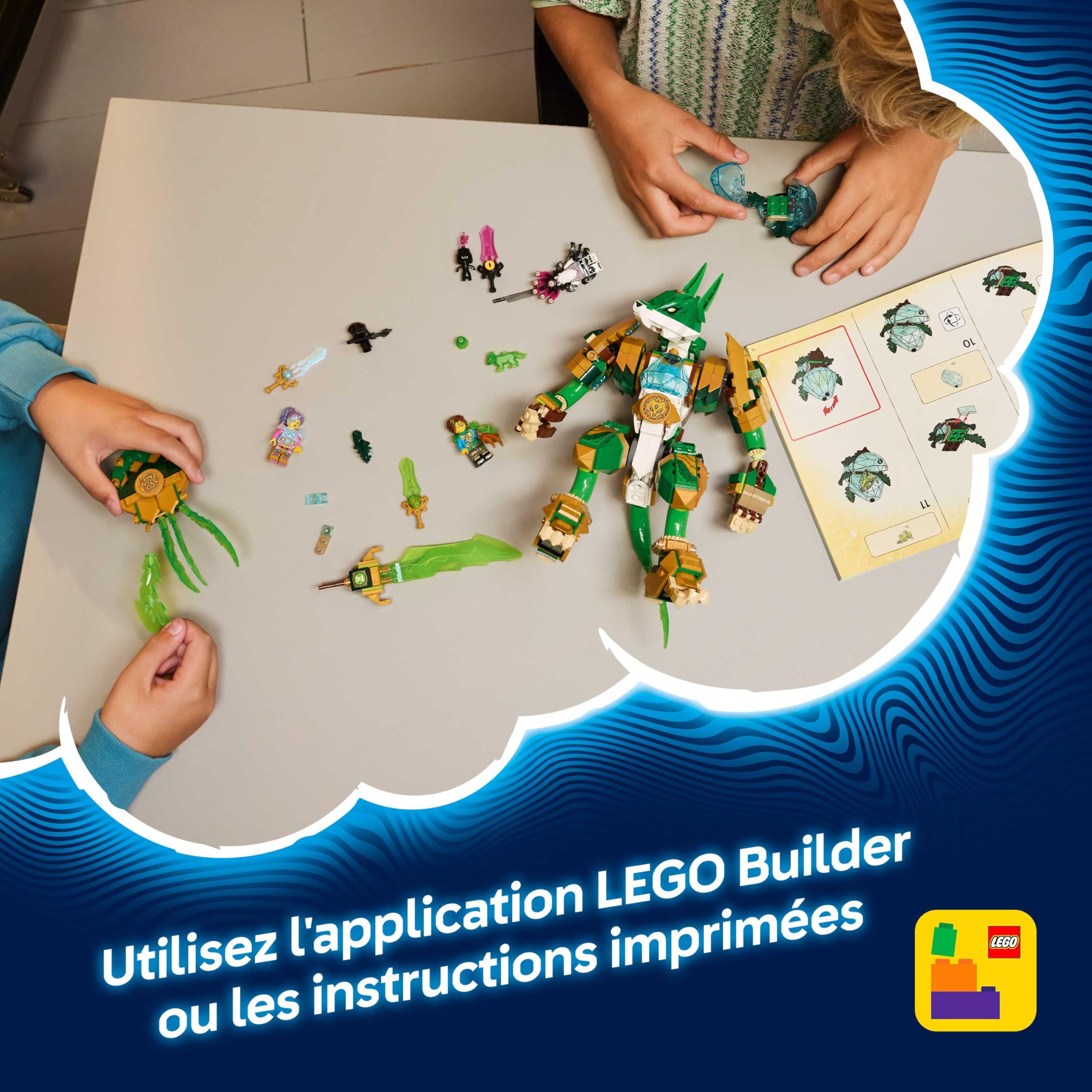 LEGO DREAMZzz 2-en-1 Le Gardien Robot-Renard - Jouet Figurine se Transformant en Guerrier Robot-Renard - 3 Minifigurines & 1 Cristo-Créature Verte Collector - Cadeau pour Garçon dès 9 Ans 71508