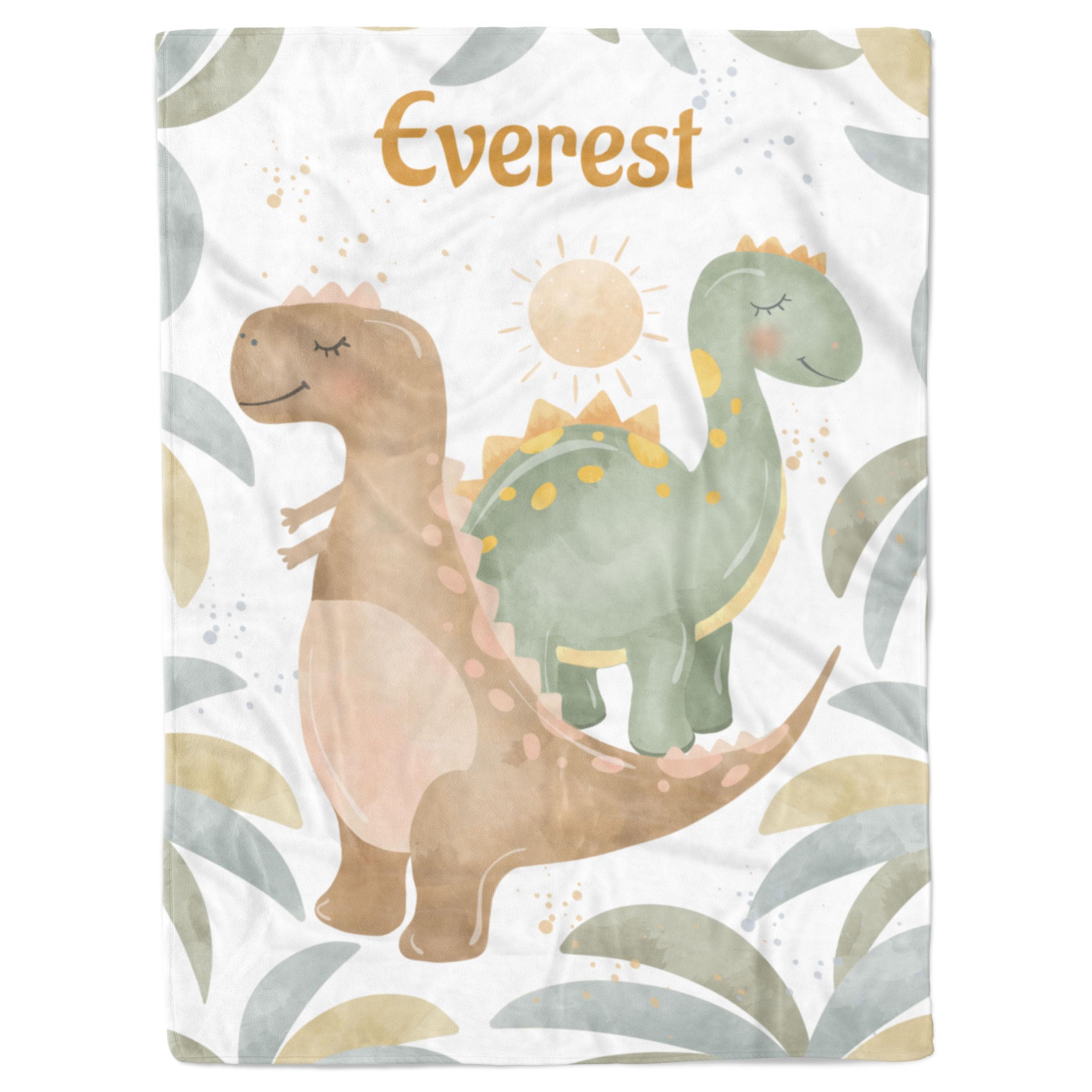 Lovable Gift Co Dinosaurs Personalized Baby Boy Name Blanket (30 x 40 Baby)
