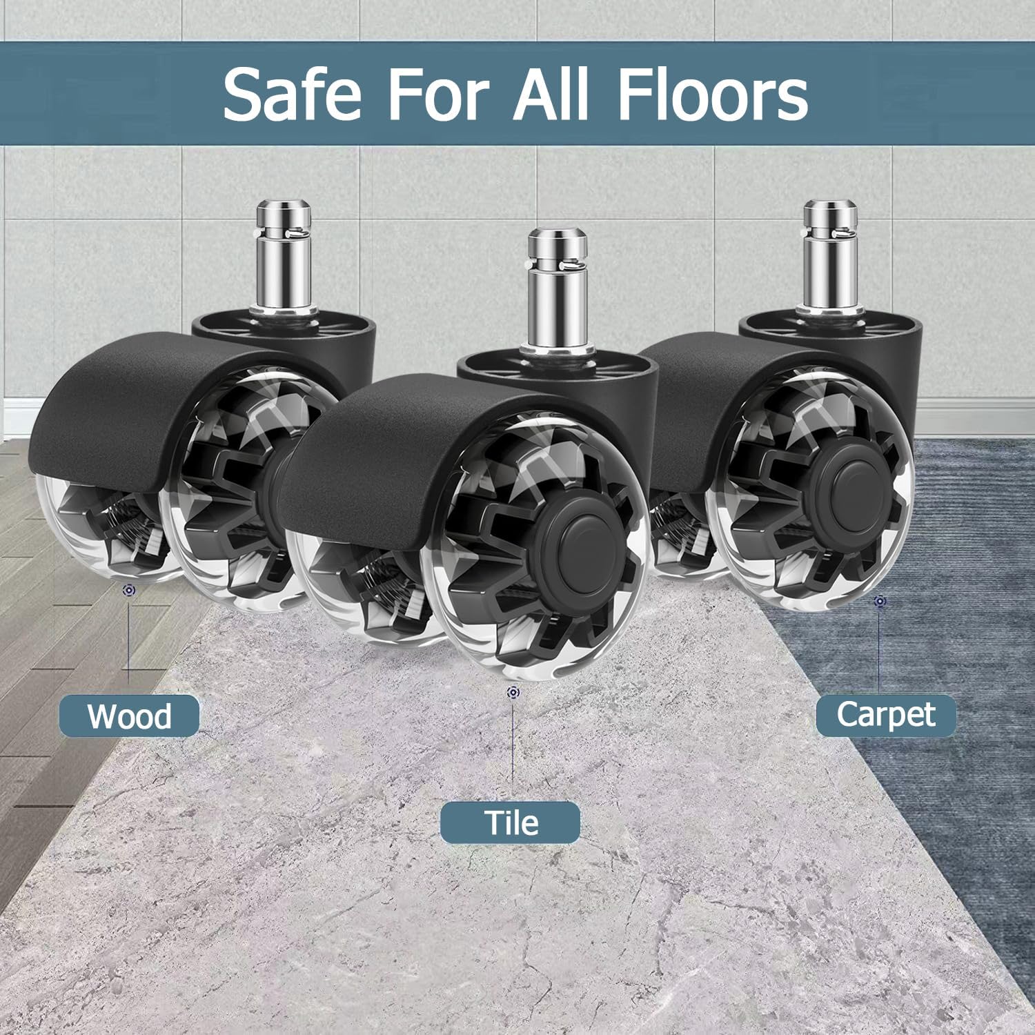 Soontrans Roulette Chaise Bureau, 11 Mm X 22 Mm, Pas De