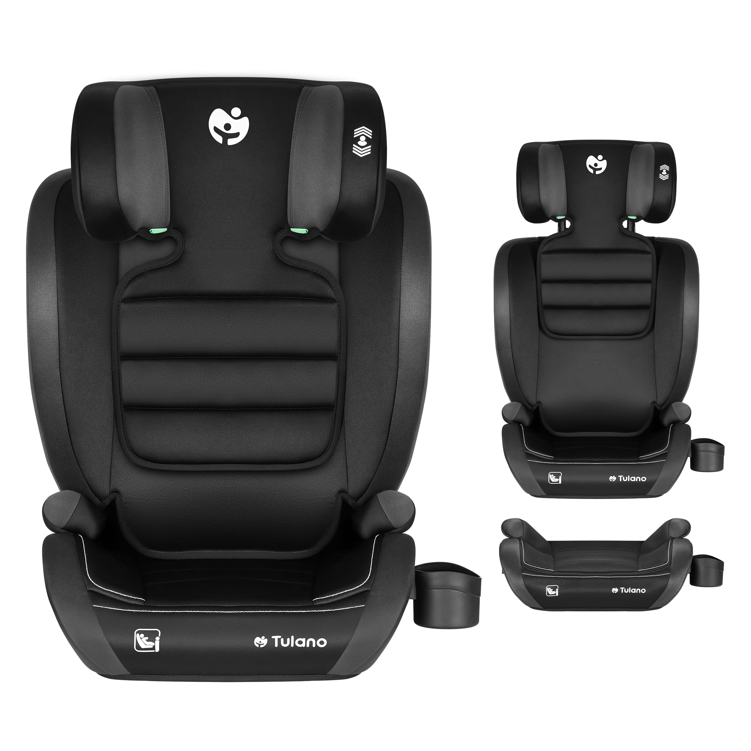 Tulano Joy 25 fotelik samochodowy dla dzieci 15-36 kg z Isofix – grupa 2/3 fotelik samochodowy 100–150 cm – podwyższenie siedziska dla dzieci – zagłówek z regulacją wysokości – pokrowiec nadaje się do