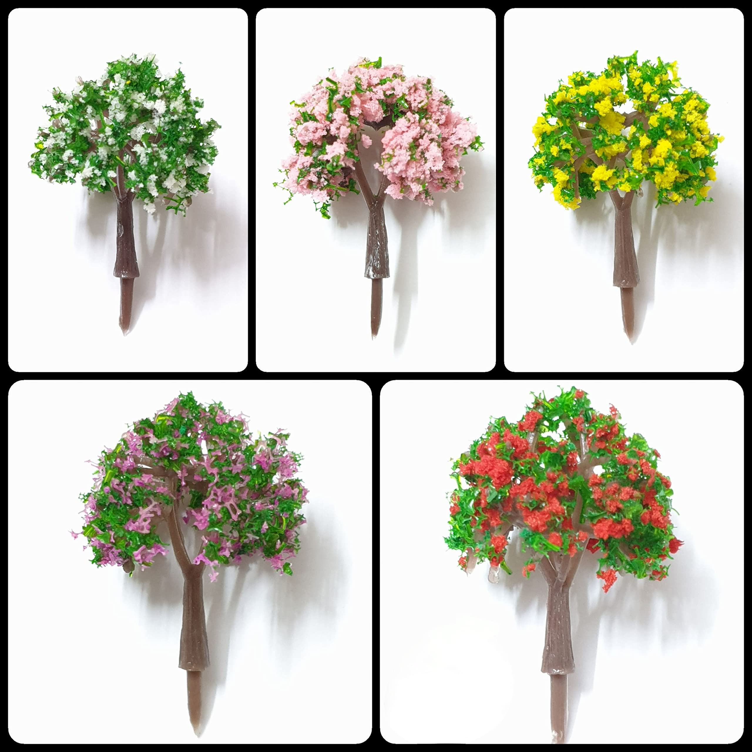 Kaushalya Miniatures Scale Mix Flower Model Trees with 3 cm Height (SWA30M, 25 Pieces Per Pack, Multicolour)-image-39
